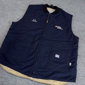 Tyndale FR Vest Mens Blue 2XL Full Zip Flame Resistant CAT4 USA Canvas Quilted